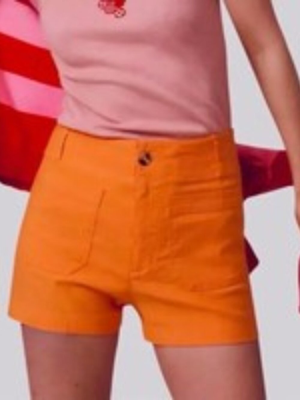 Maeve By Anthropologie The Colette Linen Blend Shorts in Orange Size 26